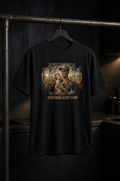 Father & Son heavyweight t-shirt — PJR Built Different — lifestyle photo
