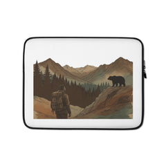 Laptop sleeve — mountain logo — PJR Built Different — 13 inch, front view