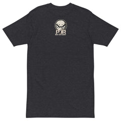 Men's premium heavyweight tee — PJR Built Different — Charcoal Heather, front view