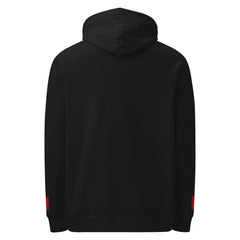 Men's premium fleece hoodie — PJR Built Different — Black, back view