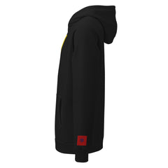 Men's premium fleece hoodie (Rival) — PJR Built Different — Black, left view