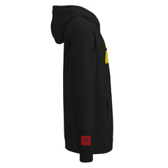 Men's premium fleece hoodie (Rival) — PJR Built Different — Black, right view