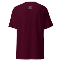 Men's classic t-shirt — PJR Built Different — Maroon, back view