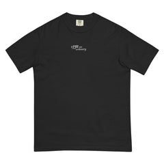 Men's garment-dyed heavyweight t-shirt — PJR Built Different — Black, front view