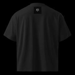 Men's organic oversized tee — PJR Built Different — 2.0 Black, back view
