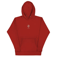 Men's heavyweight hoodie — PJR Built Different — Cardinal, front view