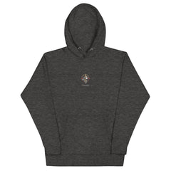 Men's heavyweight hoodie — PJR Built Different — Charcoal Heather, front view