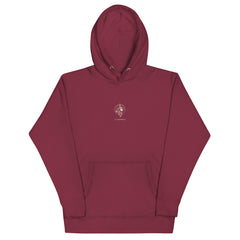 Men's heavyweight hoodie — PJR Built Different — Maroon, front view