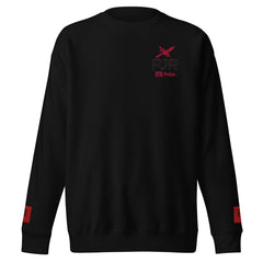 Men's embroidered crewneck sweatshirt — PJR Built Different — Black, front view