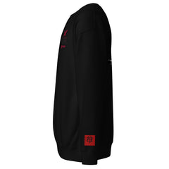 Men's embroidered crewneck sweatshirt — PJR Built Different — Black, left view