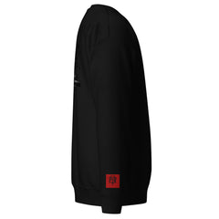 Men's embroidered crewneck sweatshirt — PJR Built Different — Black, right view