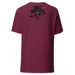 Father & Son heavyweight t-shirt — PJR Built Different — Maroon, back view