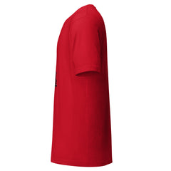 Bober QRWA graphic t-shirt — PJR Built Different — Red, left view